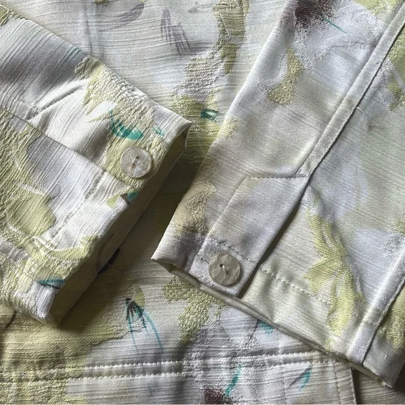 Erin London Jacket Blazer 1X Lime Green Shoulder Pads Light Colors Feminine - Picture 7 of 13